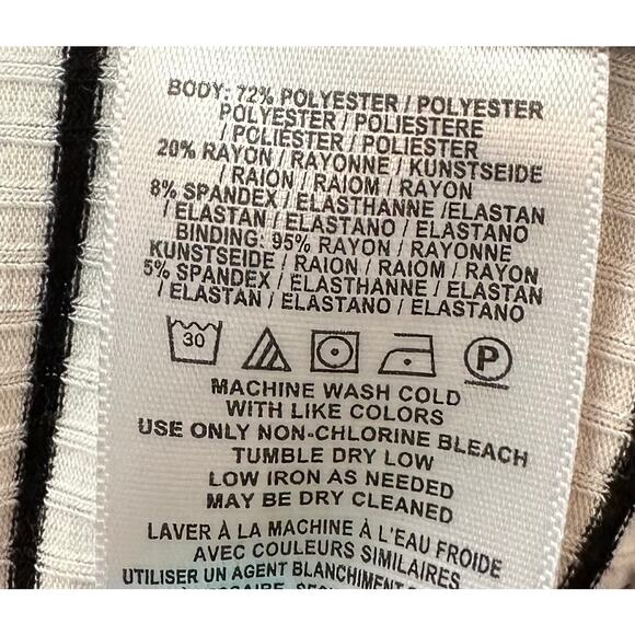 2/$30 UO Out From Under Striped Notch Neck Bodysuit White Black Size L - Picture 10 of 11